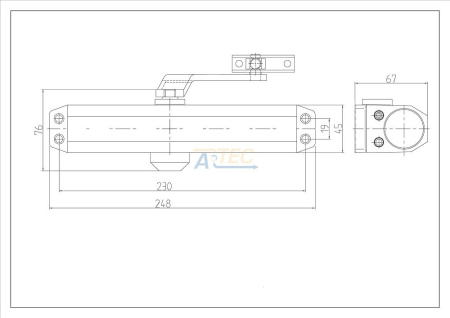 ATEC-D230E-Sl Дверной доводчик, EN5/6, до 120 кг